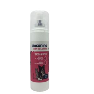 BIOCANINA Dermatologie BIOCANISPRAY 100ml - Solution Antiseptique à la Chlorhexidine - Chiens, Chats