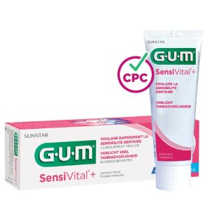 GUM SENSIVITAL+ Dentifrice Fluoré 75ml - Soulage Rapidement la Sensibilité Dentaire