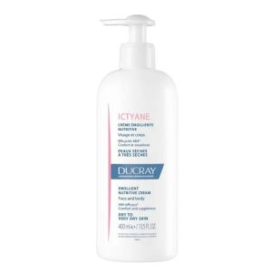 ICTYANE Crème Emolliente Nutritive 400ml - Soin Visage et Corps, Peaux Sèches à Très Sèches