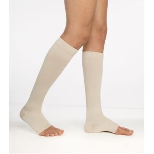 SIGVARIS ESSENTIEL COTON Chaussettes Pied Ouvert SABLE - Contention Homme Classe 2