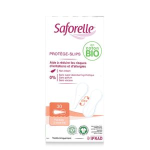 SAFORELLE BIO 30 Protèges Slips Classiques - 100% Coton Bio