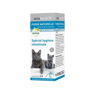 VETOFORM PURGE NATURELLE Chat et Chaton Solution Buvable 50ml - Antiparasitaire Intestinal Interne