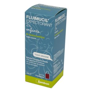 Fluimucil Expectorant  2 % Enfants, sans sucre- Flacon 100 ml + godet