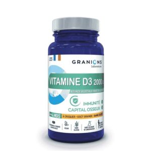 GRANIONS PILULIERS Vitamine D3 2000 Ul 30 Comprimés - Immunité, Capital Osseux