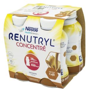 RENUTRYL CONCENTRE Café - Boisson Lactée HP/HC 450 Kcal - Dénutrition - 4x 200ml