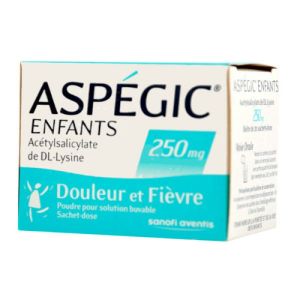 Aspégic Enfant 250 mg, poudre pour solution buvable - 20 sachets-dose