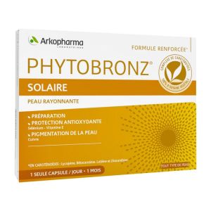 PHYTOBRONZ Solaire Peau Rayonnante 30 Capsules - Complexe Caroténoïdes 100% d' Origine Végétale