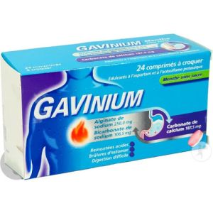 Gavinium -  Remontées acides, brûlures d'estomac, 24 comprimés à croquer