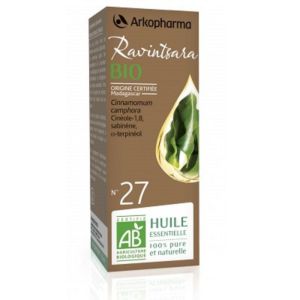 ARKOESSENTIEL BIO Ravintsara n°27 - Fl/5ml - Huile Essentielle 100% Pure et Naturelle