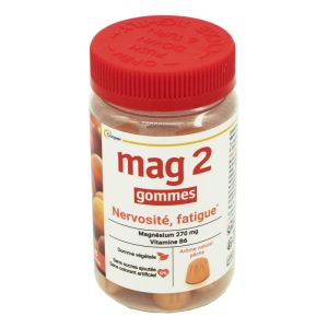 MAG 2 Gommes Arôme Naturel Pêche - Fl/45 - Nervosité, Fatigue - Dès 4 Ans