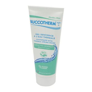 BUCCOTHERM BIO Gencives Sensibles 75ml au FLUOR, Gel Dentifrice - Eau Thermale de Castéra Verduza