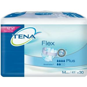 TENA FLEX Plus M Medium Hanches de 71 à 102 cm - Change Complet avec Ceinture pour Fuites Urinaires