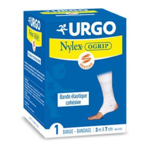 NYLEXOGRIP Blanc 7 cm x 3 m Bande Elastique Cohésive de Contention - Bte/1 Rouleau - URGO