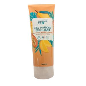 PHARMACTIV/ PARMAPRIX - Gel douche exfoliant extraits de mangue et papaye - TBE/200 ML