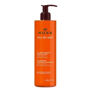 NUXE REVE DE MIEL Gel Lavant Surgras Visage et Corps 400ml - Peaux Sèches et Sensibles