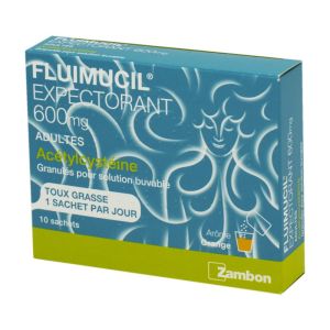 Fluimucil Expectorant 600 mg adultes - 10 sachets