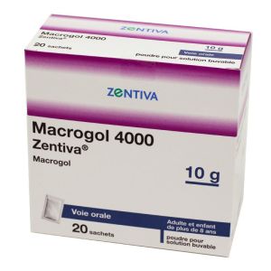 Macrogol 4000 Zentiva Poudre pour solution buvable 10 g Bte/20