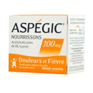 Aspégic Nourrissons 100 mg, poudre pour solution buvable - 20 sachets-dose