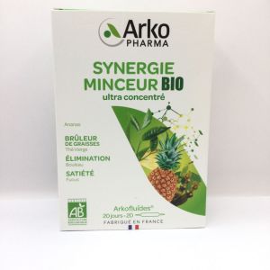 ARKOFLUIDES Synergie Minceur BIO 20x 10ml - Thé Vert, Fucus, Bouleau, Ananas