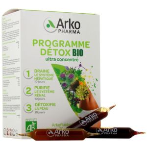 ARKOFLUIDES Programme Detox BIO Triple Action : Draineur, Dépuratif, Détoxifiant - Innovation UltraE