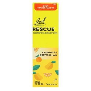 Rescue Bach compte-gouttes goût orange mangue 20ml - 5000488304435