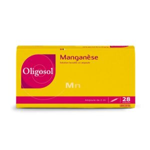 Oligosol Manganèse , solution buvable - 28 ampoules 2ml