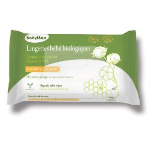 BABYLENA 60 Lingettes Bébé Biologiques - Visage, Corps, Siège - Au Miel et à la Propolis