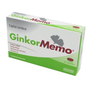 GINKOR MEMO Capital Cérébral - Complément Alimentaire à Base d' Omega 3, de Ginkgo Biloba, de Vitami