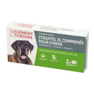 CLEMENT THEKAN Strantel XL Chiens Vermifuge Goût Porc pour Chien à partir de 17.5 kg - Bte/2