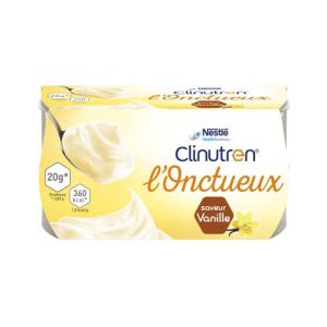 CLINUTREN L'ONCTUEUX Vanille Pot 4x 200g - Dessert Lacté HP/HC - DADFMS en Cas de Dénutrition