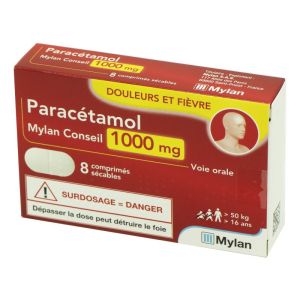 Paracétamol Mylan Conseil 1000mg 8 comprimés sécables