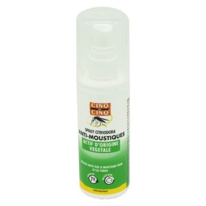 CINQ SUR CINQ Citriodora Spray Anti Moustiques 100ml - Actif d' Origine Végétale - Dès 12 Mois