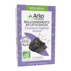 ARKOGELULES Charbon Végétal Activé - Bte/80 - Confort Digestif, Ballonnements Intestinaux