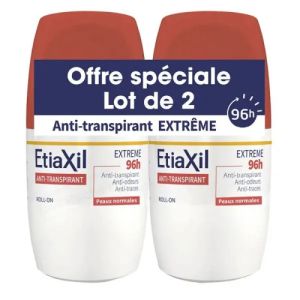 COOPER - Etiaxil Anti-Transpirant extrême 96H  peaux normales , Anti-odeurs  - ROLL ON 50ml lot 2