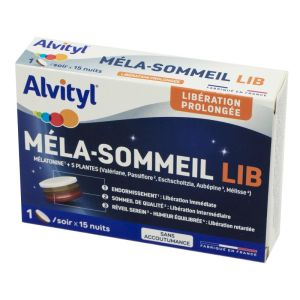 ALVITYL Méla Sommeil LIB 15 Comprimés Tri-couche à Libération Prolongée - Endormissement, Sommeil de Qualité, Réveil Serein