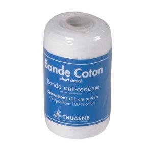 THUASNE SHORT STRETCH Bande coton Inélastique 11cm x 4m - Anti-oedème 100% Coton