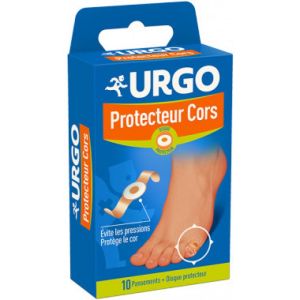 URGO PROTECTEUR CORS - Double Protecteur Adhésif en Mousse pour Cors avec Disque Protecteur - Bte/10