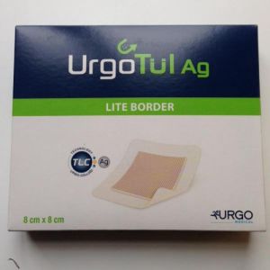 URGOTUL AG Lite Border 8 x 8 cm - Bte/10 - Pansement Adhésif Absorbant Imprégné TLC, Sels d'Argent