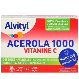 Acérola 1000 vitamine C défenses naturelles 30 comprimés