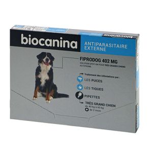 BIOCANINA FIPRODOG 402mg Très Grands Chien Spot On au Fipronil - 3 pipettes