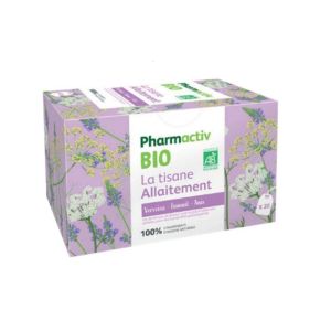 PHARMACTIV BIO La Tisane ALLAITEMENT 20 Sachets - Verveine, Fenouil, Anis, Fenugrec, Carvi