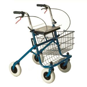 THUASNE Rollator QUATRO 4 Bleu - Rollator Pliant 4 Roues avec Plateau et Panier - V0504026 - 1 Unité