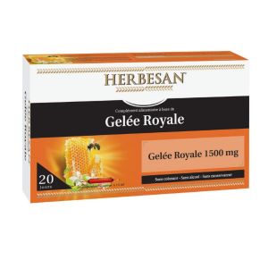 HERBESAN Gelée Royale 1500mg 20 Ampoules - Résistance de l' Organisme, Fatigue