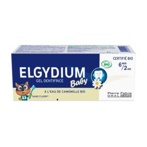ELGYDIUM BABY Gel Dentifrice 30ml à l' Eau de Camomille BIO - Nourrissons de 6 Mois à 2 Ans