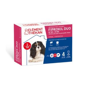 FIPROKIL DUO S CHIEN 02 à 10kg 67mg/20mg Pipettes 4x 0.67ml - Spot-On Antiparasitaires