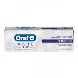 ORAL B 3D White Luxe PERFECTION - Dentifrice pour la Protection et la Prévention Contre les Tâches D