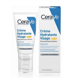 CERAVE Crème Hydratante Visage SPF30 52ml - Peaux Normales à Sèches