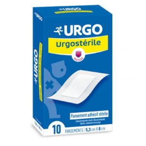 URGOSTERILE 5 x 9 cm Pansement Adhésif Stérile Non Tissé Extensible pour la Protection des Plaies