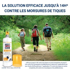 INSECT ECRAN Anti-Tiques 100ml - Répulsif Peau Dès 24 Mois -  Zones Tempérées