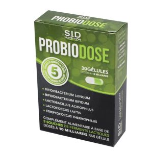 PROBIODOSE 30 Gélules - Complément Alimentaire Flore Intestinale - 5 Souches de Ferments Lactiques